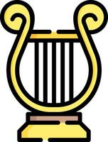 An image of a golden harp vector