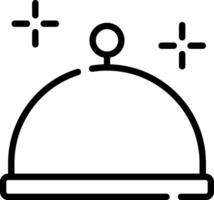 A black and white cloche icon on a white background vector