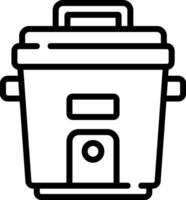 A black and white drawing of a trash can vector