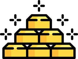 A pile of gold bars with a cross in the middle vector