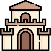 A castle icon with a door and a window vector