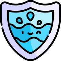 A shield with a water drop on it vector