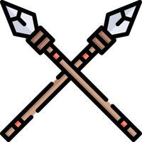 Two crossed arrows with red and white dots vector
