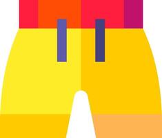 A pair of shorts with a red and yellow color scheme vector