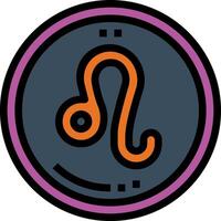 A black and orange zodiac sign in a circle vector