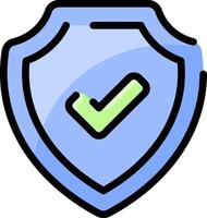 A shield with a tick mark on it vector