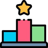 A star on a bar chart with colorful blocks vector