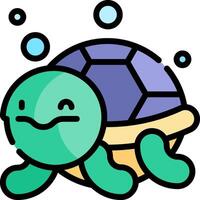A cartoon turtle with bubbles around it vector
