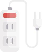 An electrical outlet with a plug and a red light vector