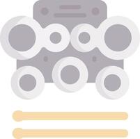 A drum set with two drums and a microphone vector