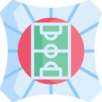 A soccer field with a red and green ball vector