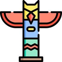 A totem pole with an owl on top vector