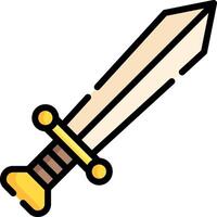 A sword with a long handle and a yellow handle vector