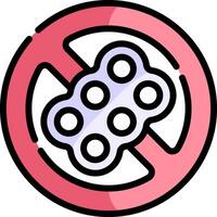 A no pills sign with pills in it vector