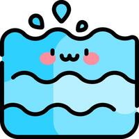 A cartoon character with a wave and water vector