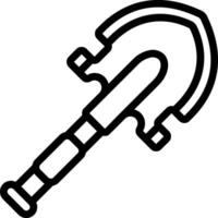 A black and white outline of a hammer vector