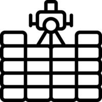 A black and white image of a camera on top of a box vector