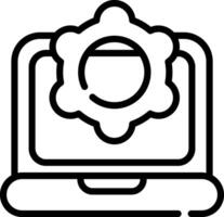A laptop with a gear on it vector