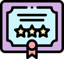 A certificate with five stars on it vector