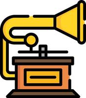 An old gramophone with a microphone icon vector