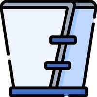 A blue and white container with a handle vector
