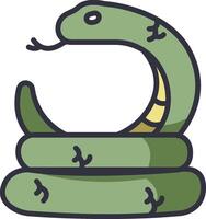 A snake with a long tail on a white background vector