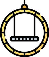 A swing in a circle with a black and white background vector