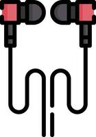 A pair of earphones with a red cord vector