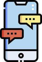 A phone with speech bubbles on it vector