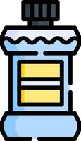 A bottle of perfume with a yellow lid vector