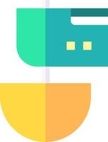 A colorful boat with a yellow and green handle vector