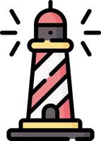 A lighthouse with a striped pole vector