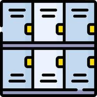 Locker icon with a row of lockers vector