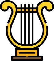 A golden lyre icon on a white background vector