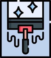 A paint brush with a red handle and a blue handle vector