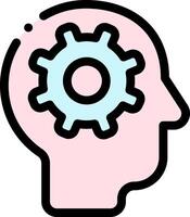 A person's head with a gear in the middle vector