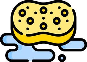A sponge with water on it vector