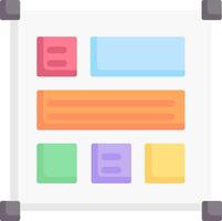A whiteboard with colorful squares on it vector