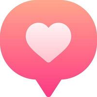 A pink speech bubble with a heart in it vector