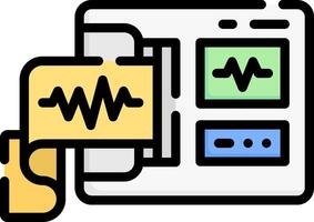 A computer with a wave symbol on it vector