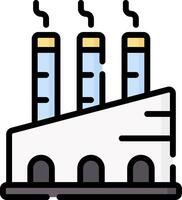 A factory with smoke coming out of the chimneys vector