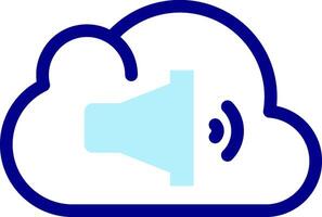 A blue cloud with a speaker icon vector