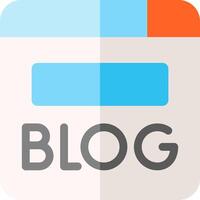 Blog icon with a blue and orange background vector