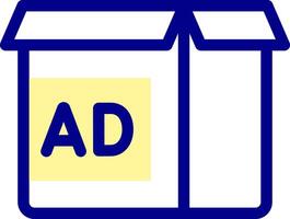 A box with the word ad on it vector