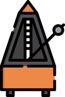A musical instrument icon with a black and orange color scheme vector