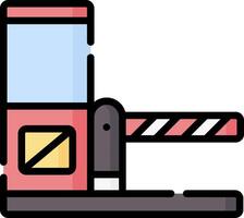 A red and white machine with a barrier vector