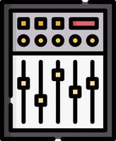 An electronic mixer icon with a black background vector