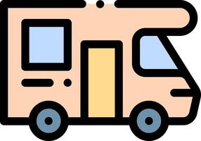 An rv is shown in a flat line vector