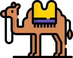 A camel with a saddle on its back vector