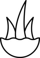 A black and white drawing of a boat with a sail vector